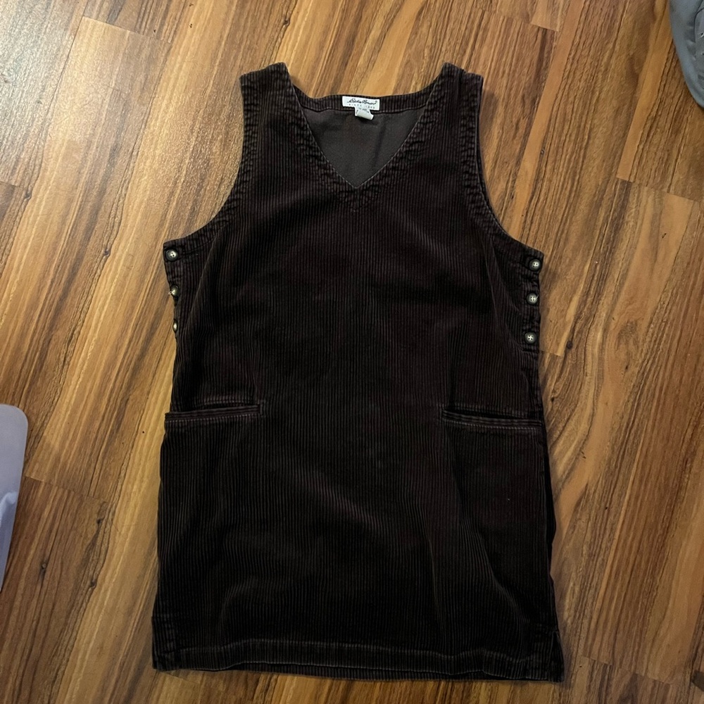 Eddie Bauer Chocolate Brown Corduroy Mini Dress